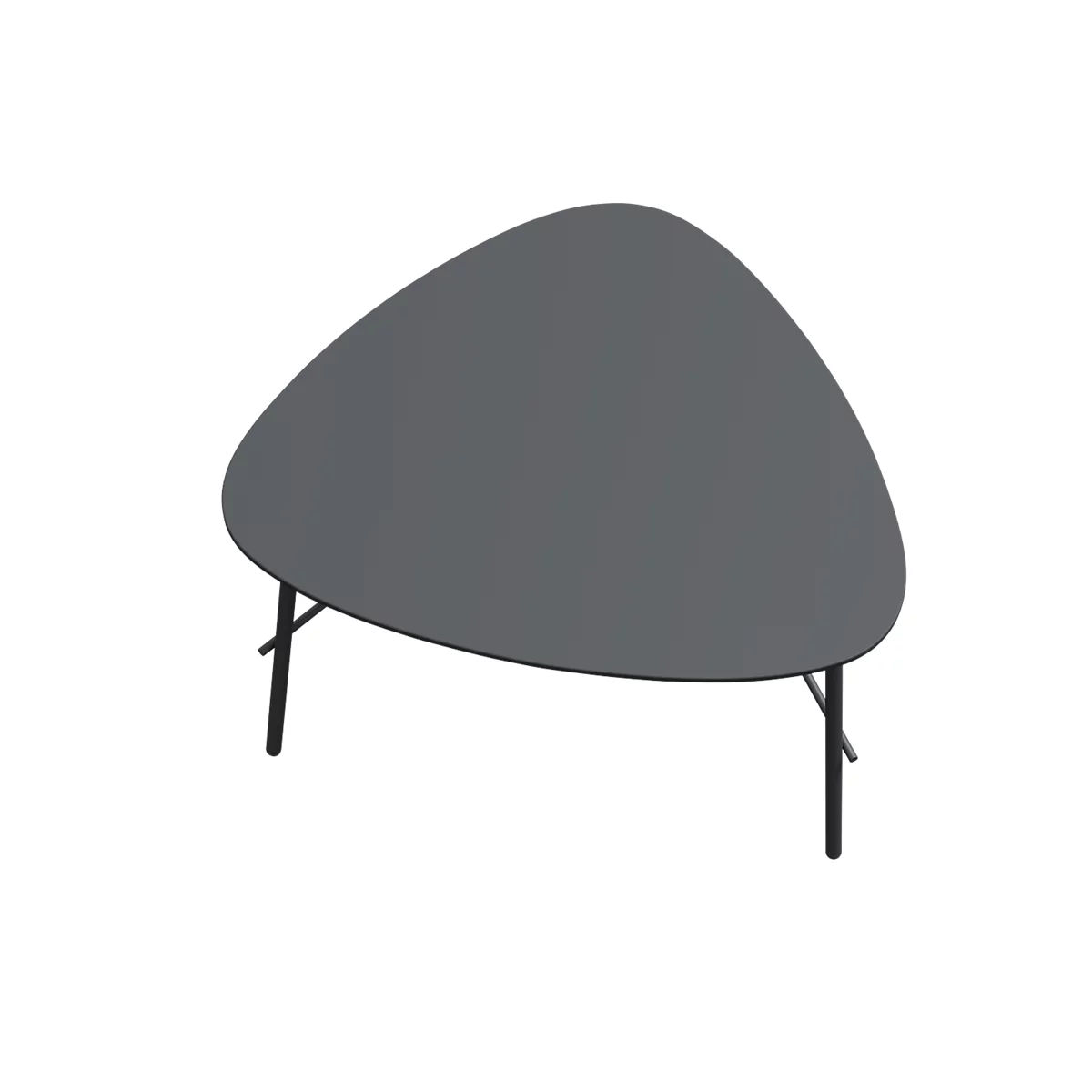 Table d'appoint LAZY Paperflow, forme trapézoïdale, MDF plaqué, cadre en acier, L 605 x P 500 x H 450 mm, noir/noir