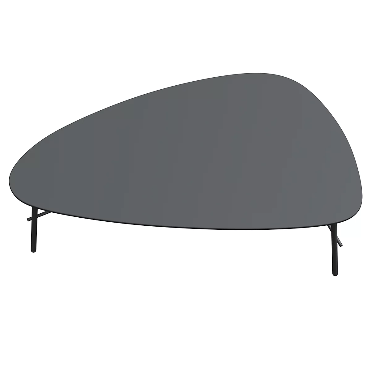 Table d'appoint Paperflow Lazy, forme trapézoïdale, MDF plaqué, cadre en acier, L 930 x P 500 x H 400 mm, noir/noir