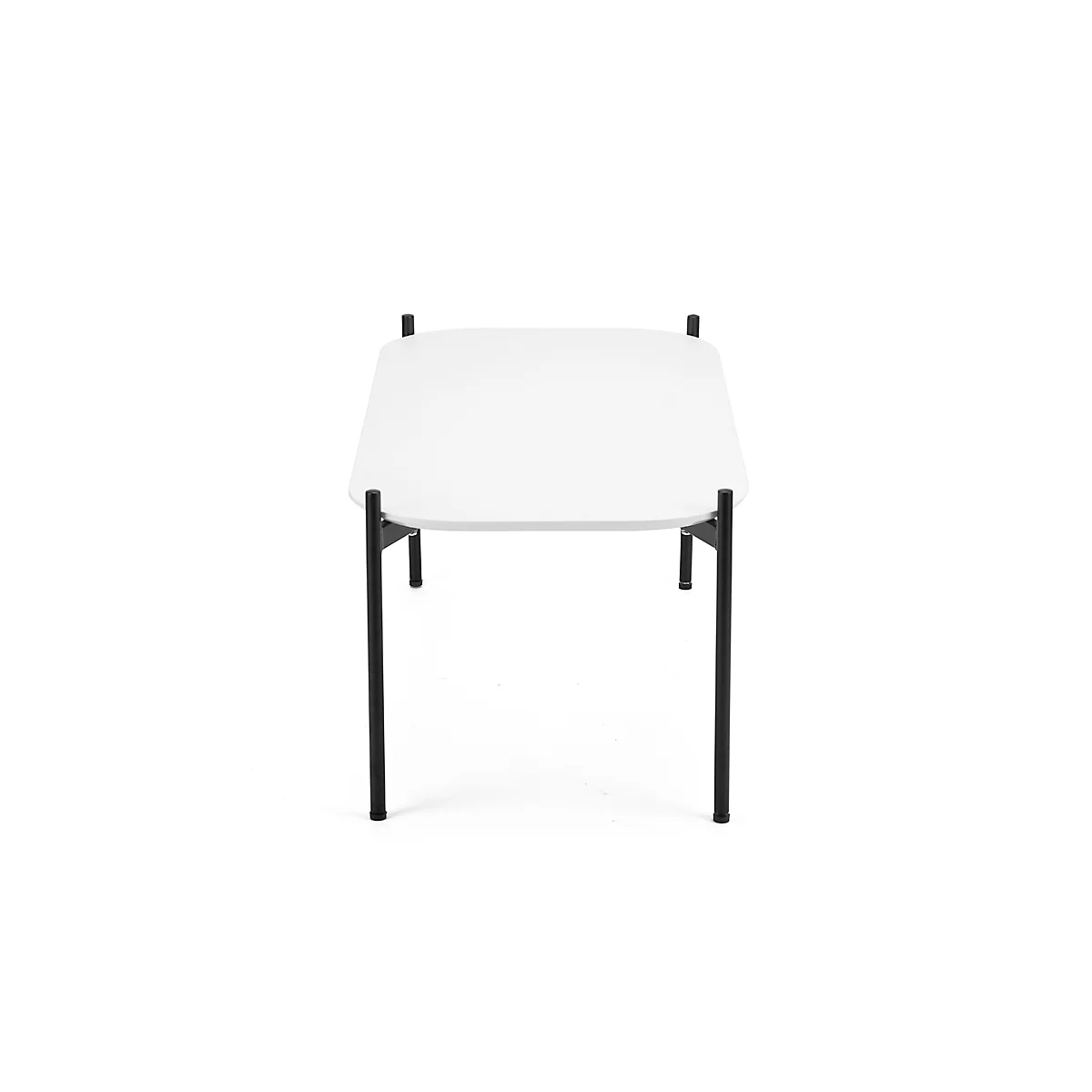 Table d'appoint Paperflow Meet, carrée, MDF plaqué, cadre en acier, L 500 x P 500 x H 400 mm, blanc/noir