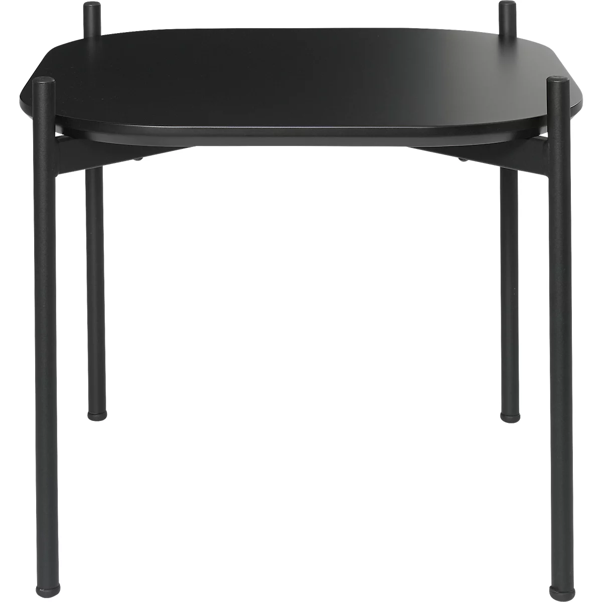 Table d'appoint Paperflow Meet, carrée, MDF plaqué, cadre en acier, L 500 x P 500 x H 400 mm, noir/noir