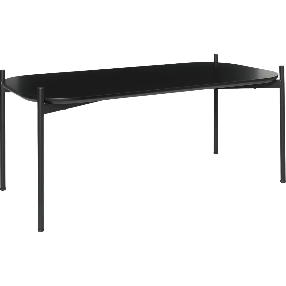Table d'appoint Paperflow Meet, rectangle, MDF plaqué, cadre en acier, L 1000 x P 500 x H 400 mm, noir/noir