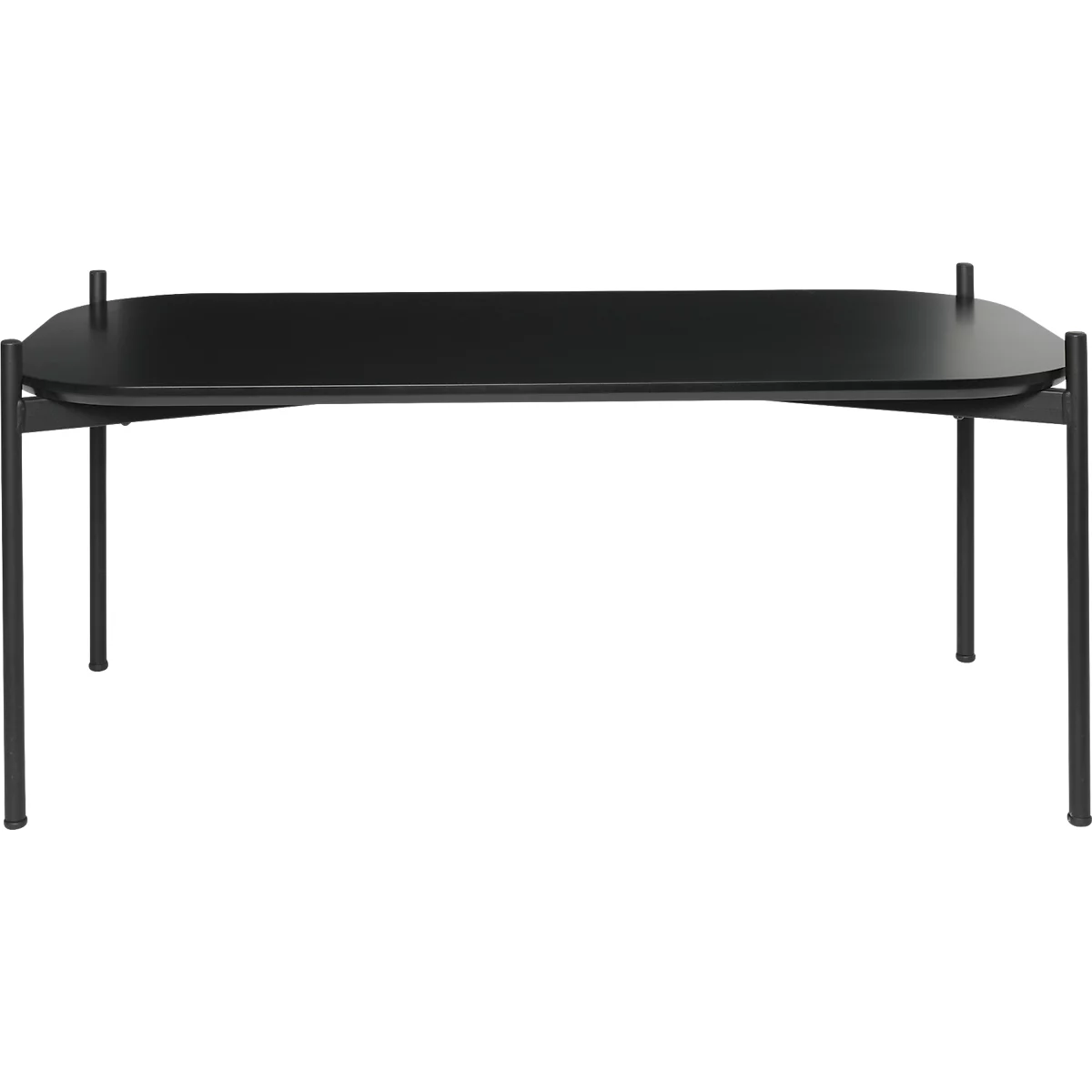 Table d'appoint Paperflow Meet, rectangle, MDF plaqué, cadre en acier, L 1000 x P 500 x H 400 mm, noir/noir