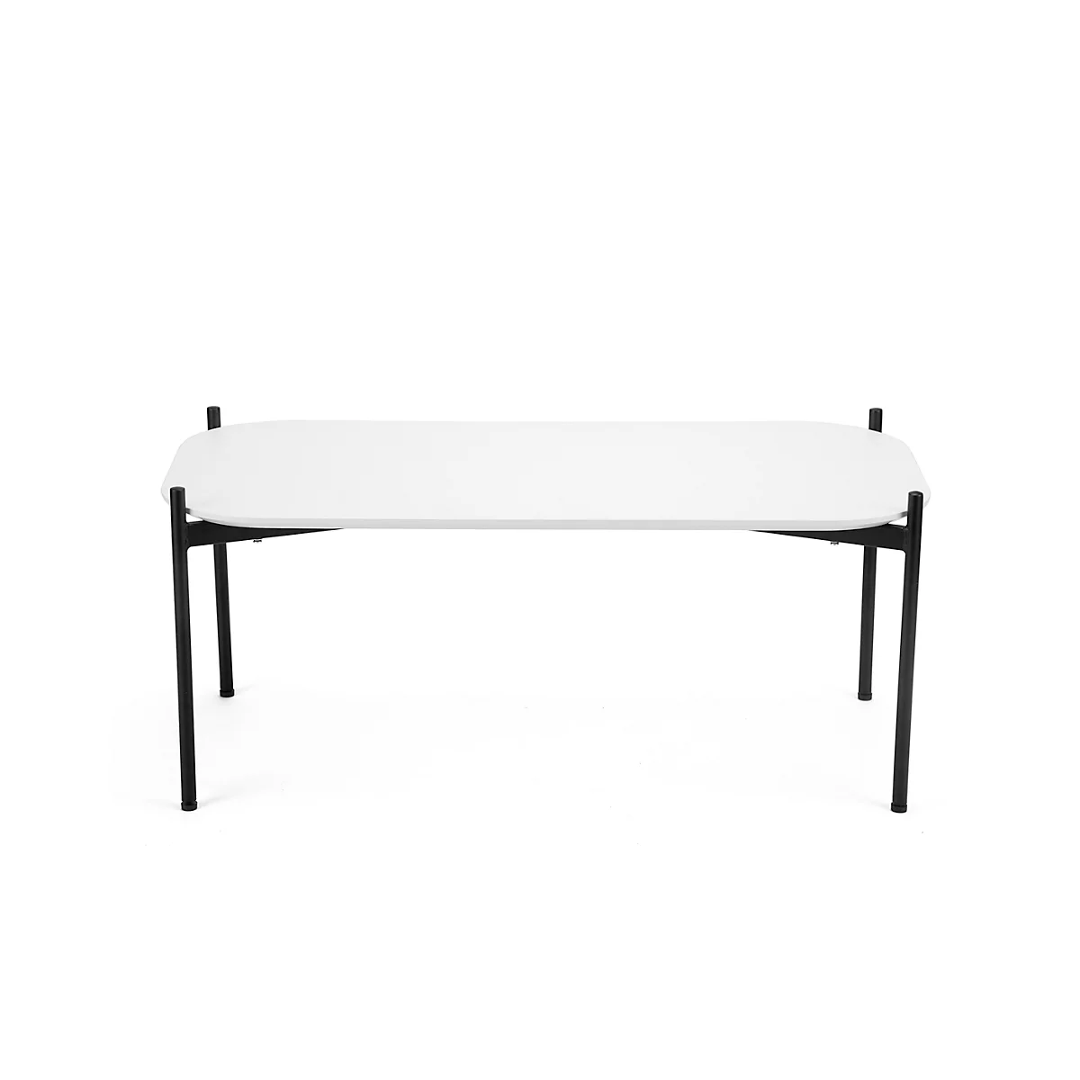 Table d'appoint Paperflow Meet, rectangle, MDF plaqué, cadre en acier, L 750 x P 500 x H 400 mm, blanc/noir