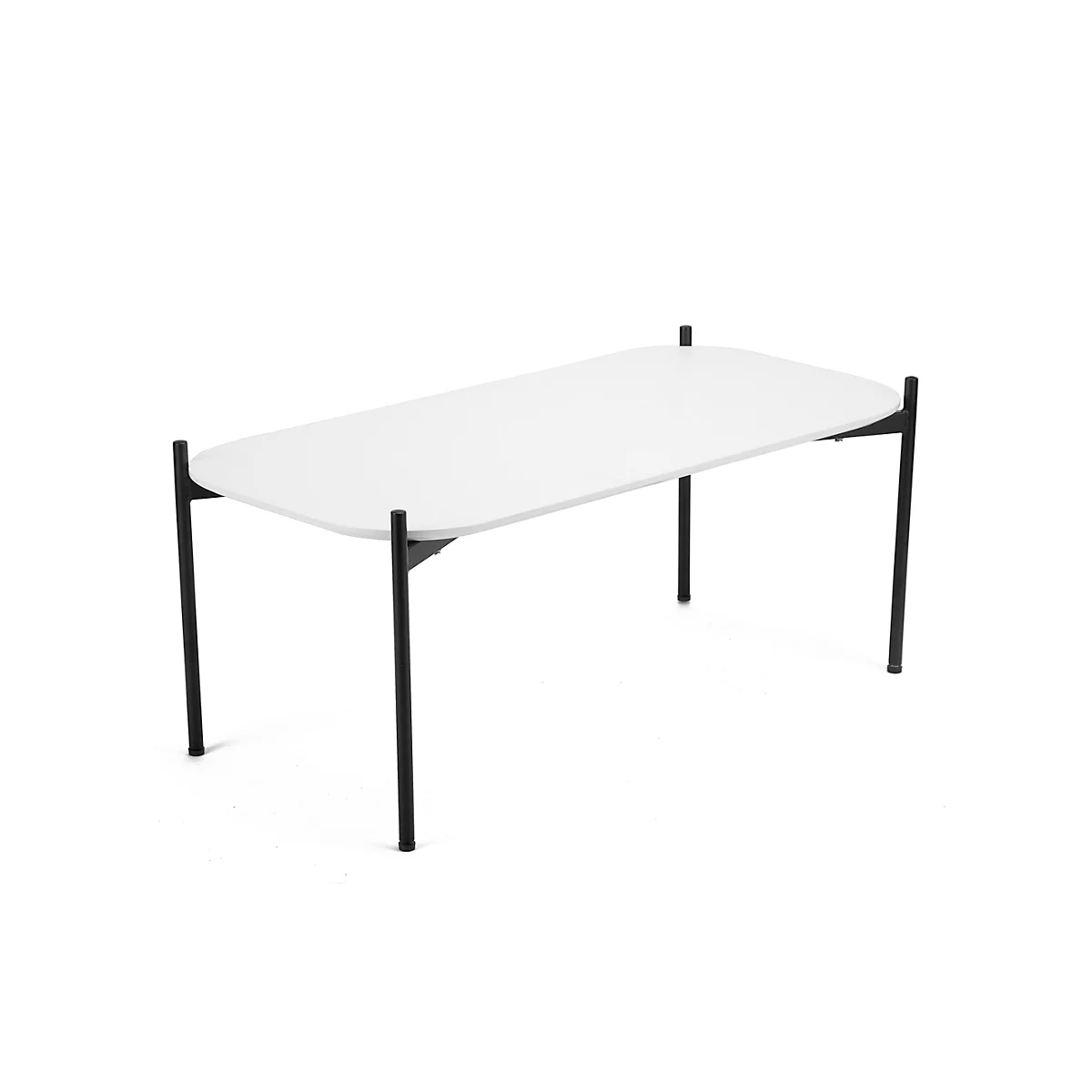 Table d'appoint Paperflow Meet, rectangle, MDF plaqué, cadre en acier, L 750 x P 500 x H 400 mm, blanc/noir