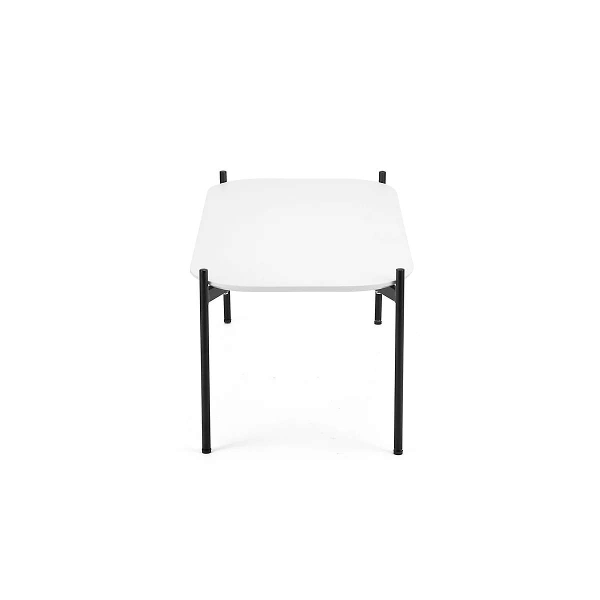 Table d'appoint Paperflow Meet, rectangle, MDF plaqué, cadre en acier, L 750 x P 500 x H 400 mm, blanc/noir