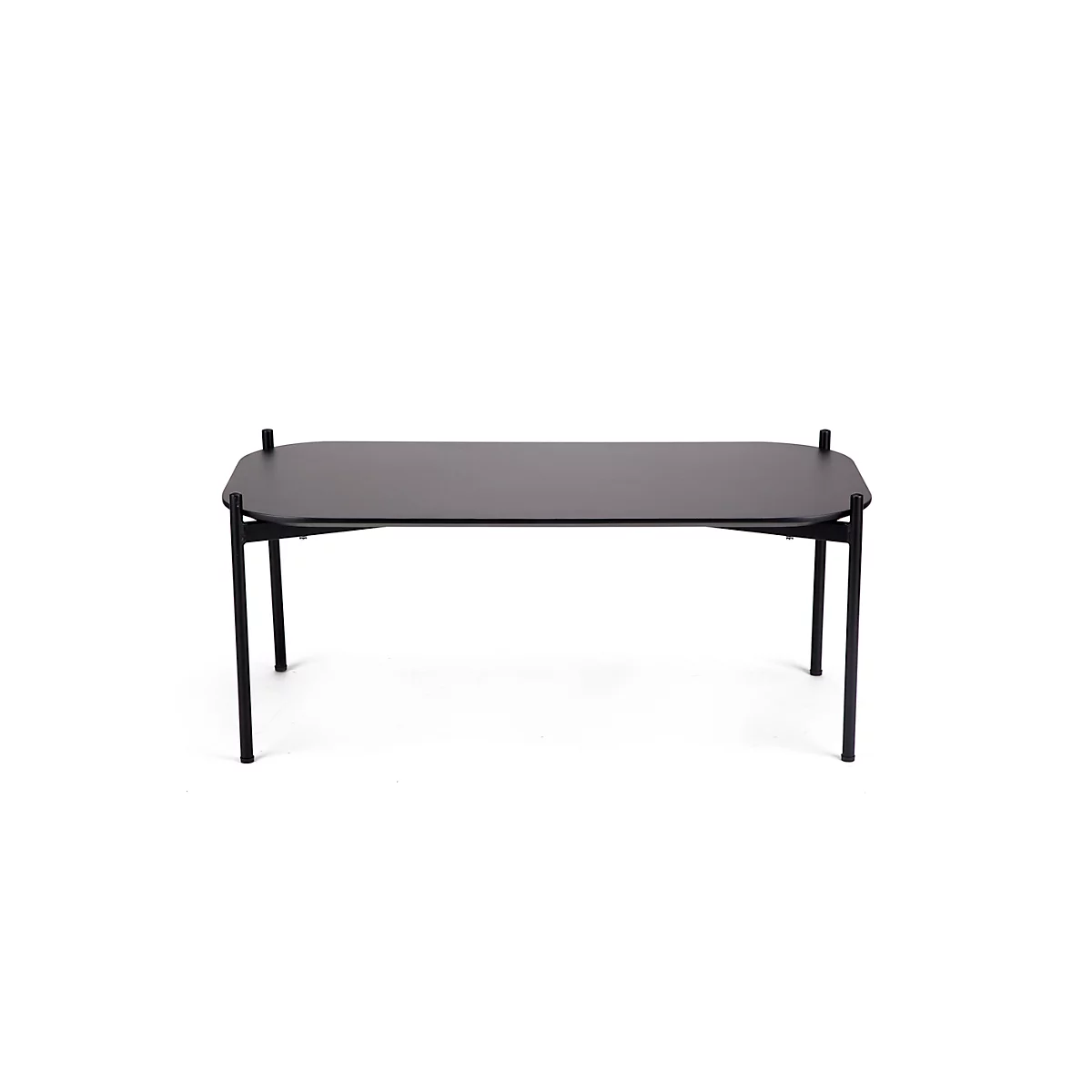 Table d'appoint Paperflow Meet, rectangle, MDF plaqué, cadre en acier, L 750 x P 500 x H 400 mm, noir/noir