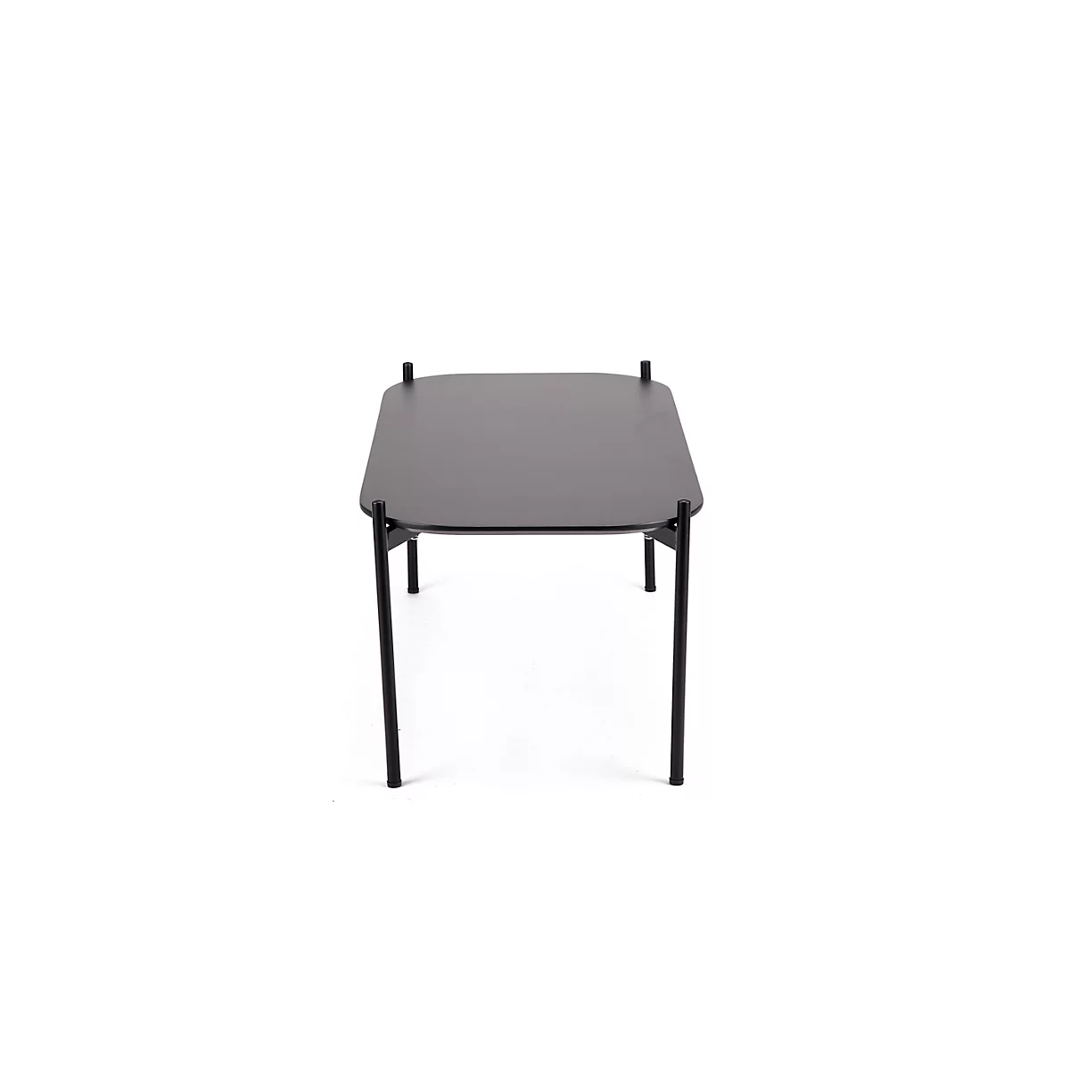 Table d'appoint Paperflow Meet, rectangle, MDF plaqué, cadre en acier, L 750 x P 500 x H 400 mm, noir/noir