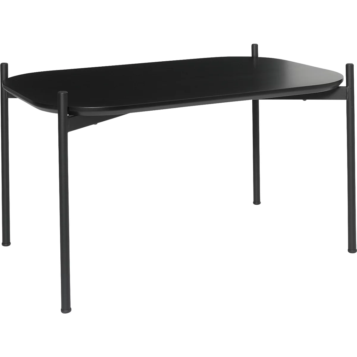 Table d'appoint Paperflow Meet, rectangle, MDF plaqué, cadre en acier, L 750 x P 500 x H 400 mm, noir/noir