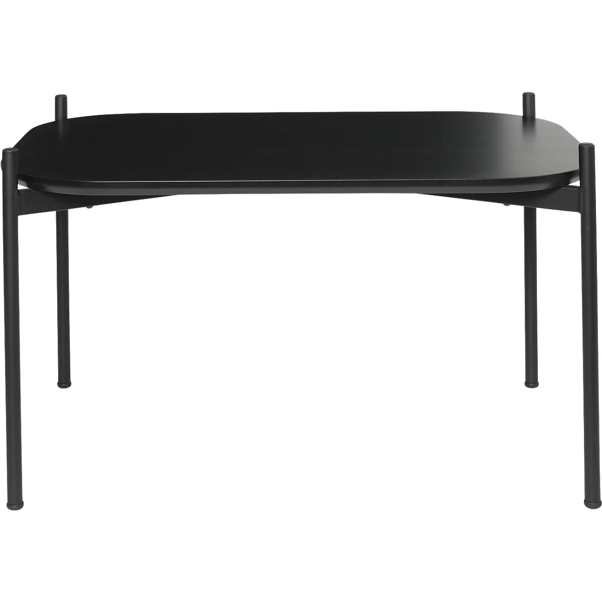 Table d'appoint Paperflow Meet, rectangle, MDF plaqué, cadre en acier, L 750 x P 500 x H 400 mm, noir/noir