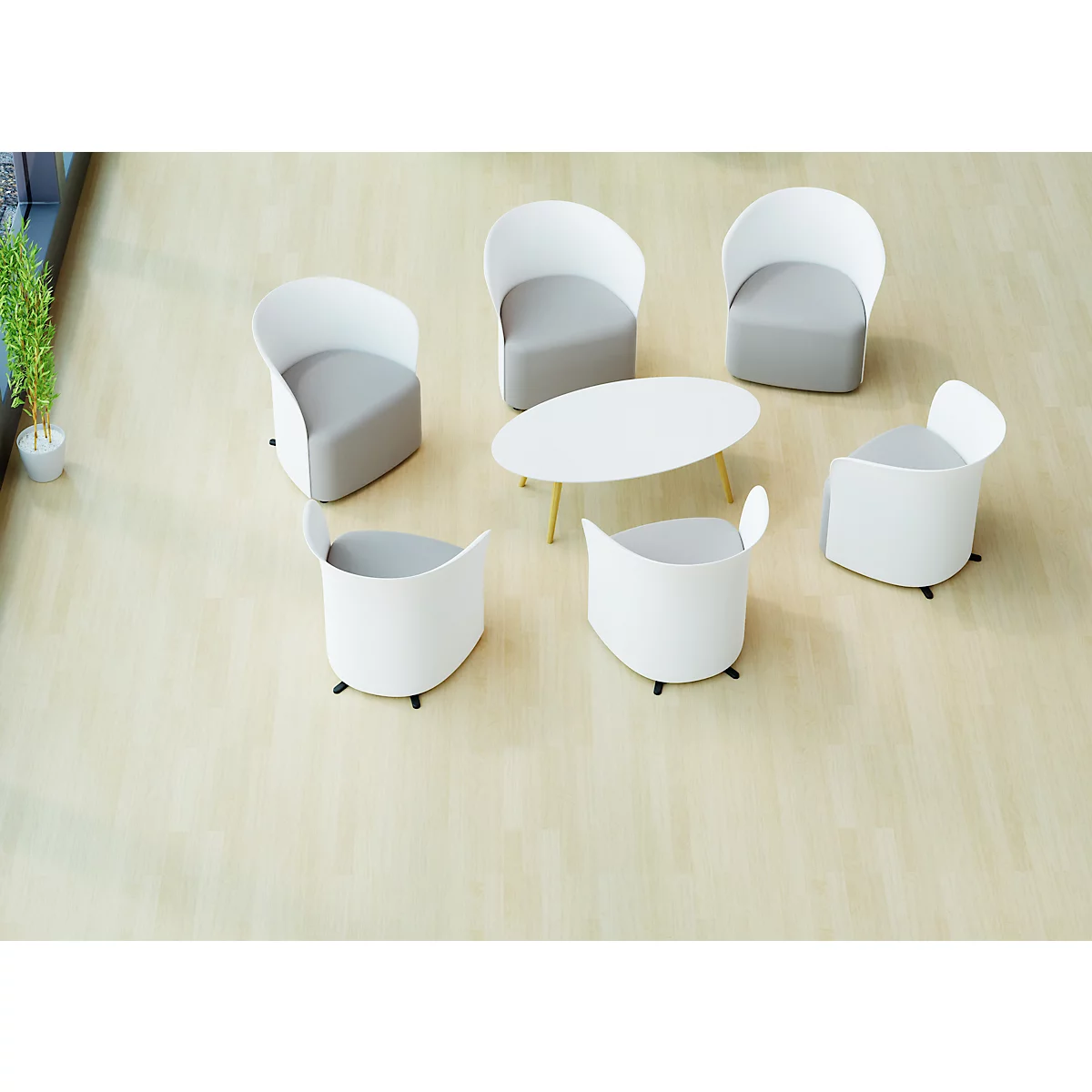 Table d'appoint SCANDI, ovale, cadre en bois massif à 4 pieds, L 1150 x P 600 x H 350 mm, noir/hêtre