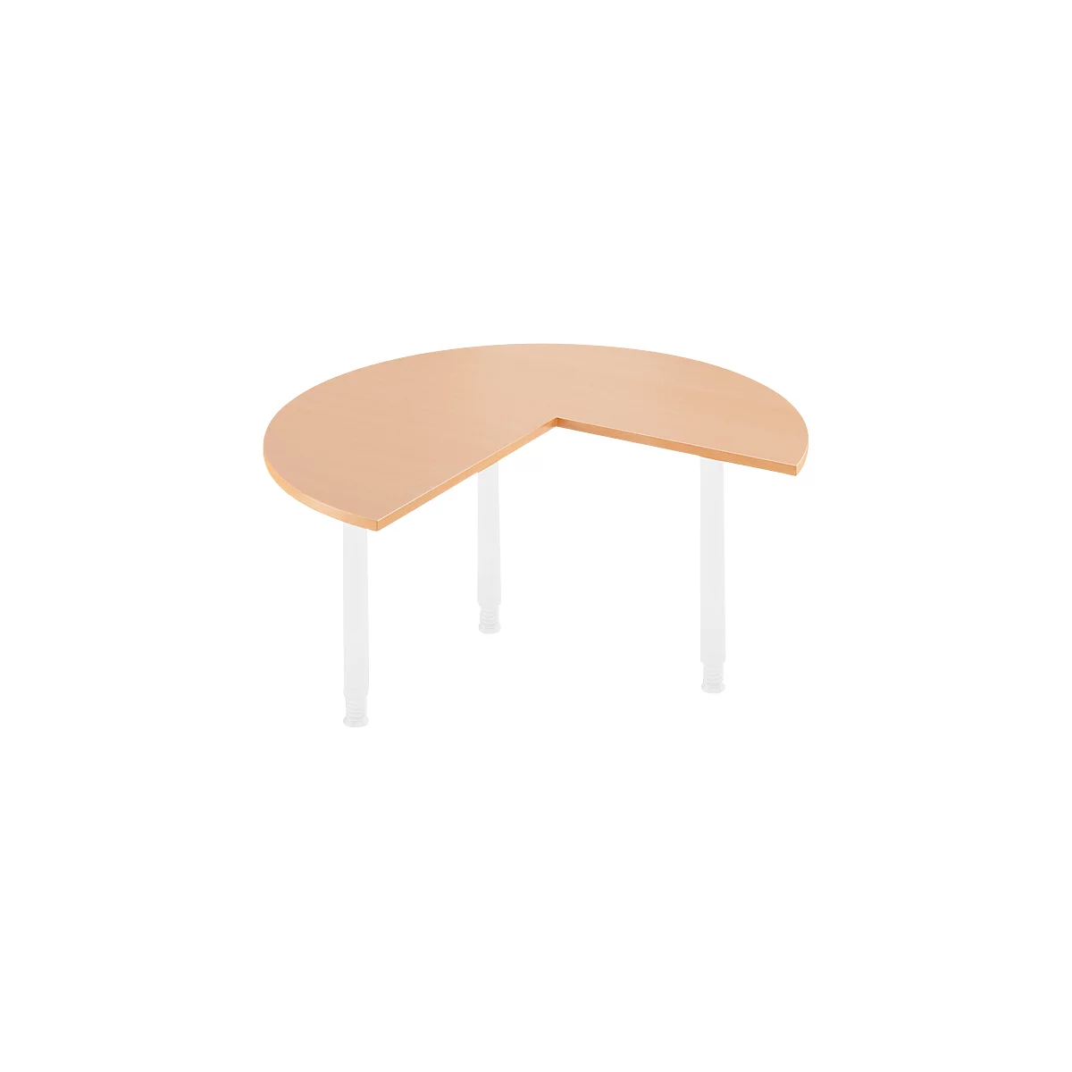 Table d'extension, Ø 1400 mm, coloris hêtre/alu blanc