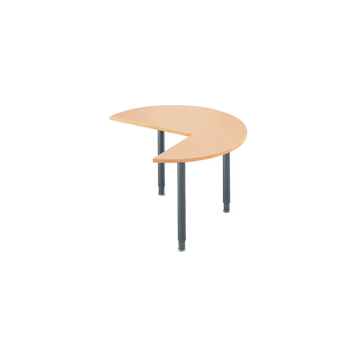 Table d'extension, 3/4 de cercle, Ø 1200 mm, extension à droite/à gauche, hêtre/anthracite