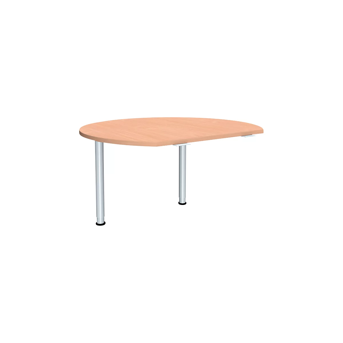 Table d'extension ALICANTE, 2 pieds-support, l. 1200 x P 1047 mm, avec 2 pieds-support, hauteur ajustable, coloris hêtre