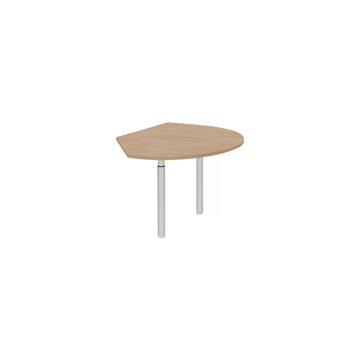 Table d'extension BARI droite, 2 pieds-support, forme A, forme arrondie, l. 1050 x P 1260 x H 680-820 mm, coloris chêne