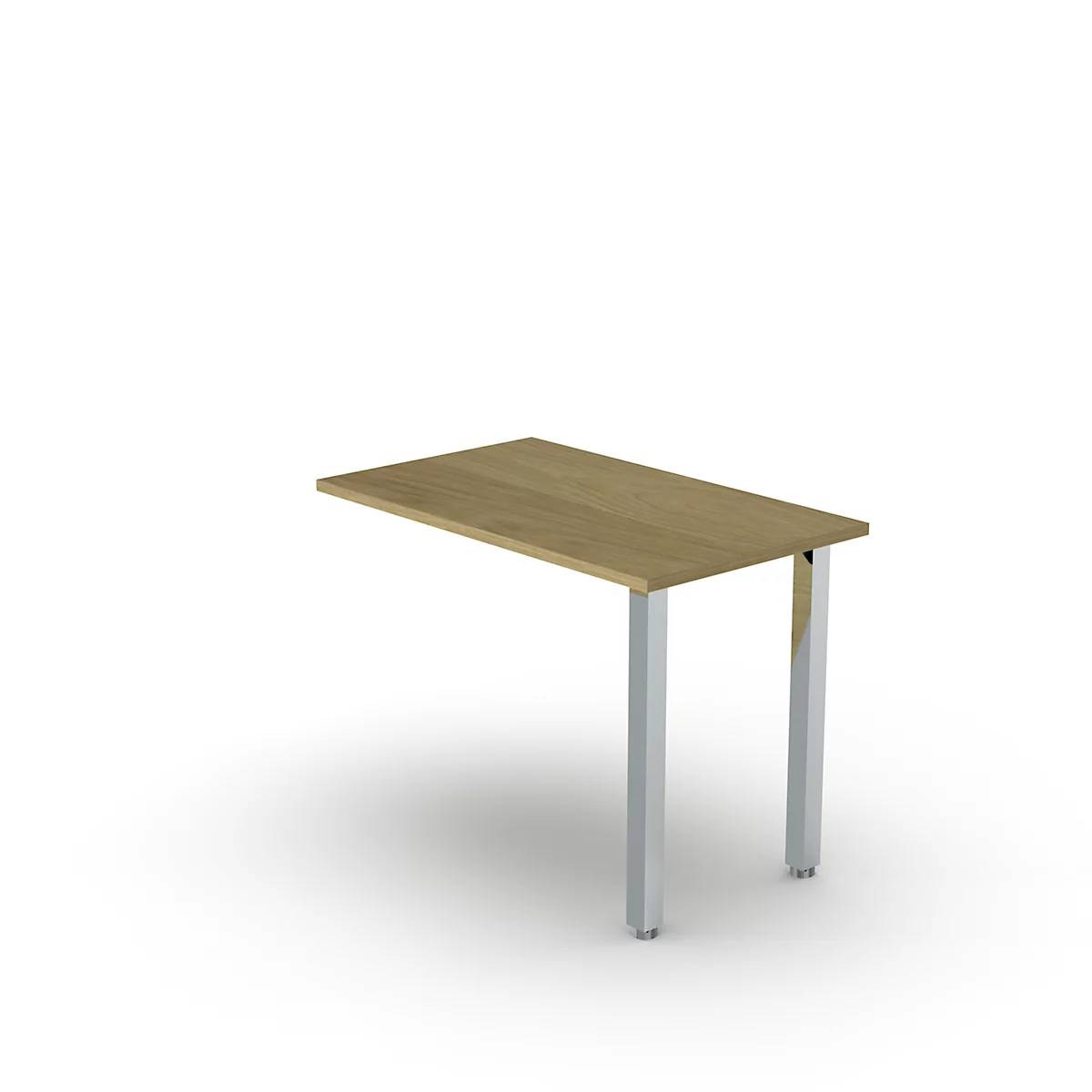 Table d'extension BEXXSTAR, piétement en tube carré, rectangulaire, L 1000 x P 600 x H 720 mm, décor chêne