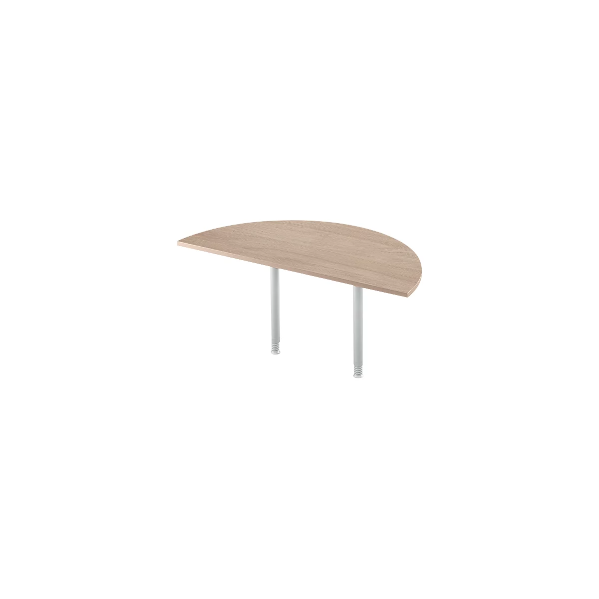 Table d'extension, demi-cercle, Ø 1600 mm, chêne/alu blanc