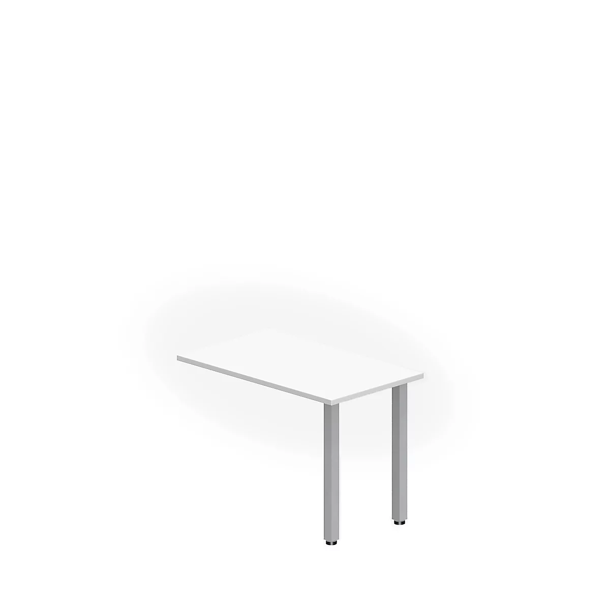 Table d'extension NEVADA, piètement carré, l. 1000 x P 600 x H 740 mm, blanc/alu argent 