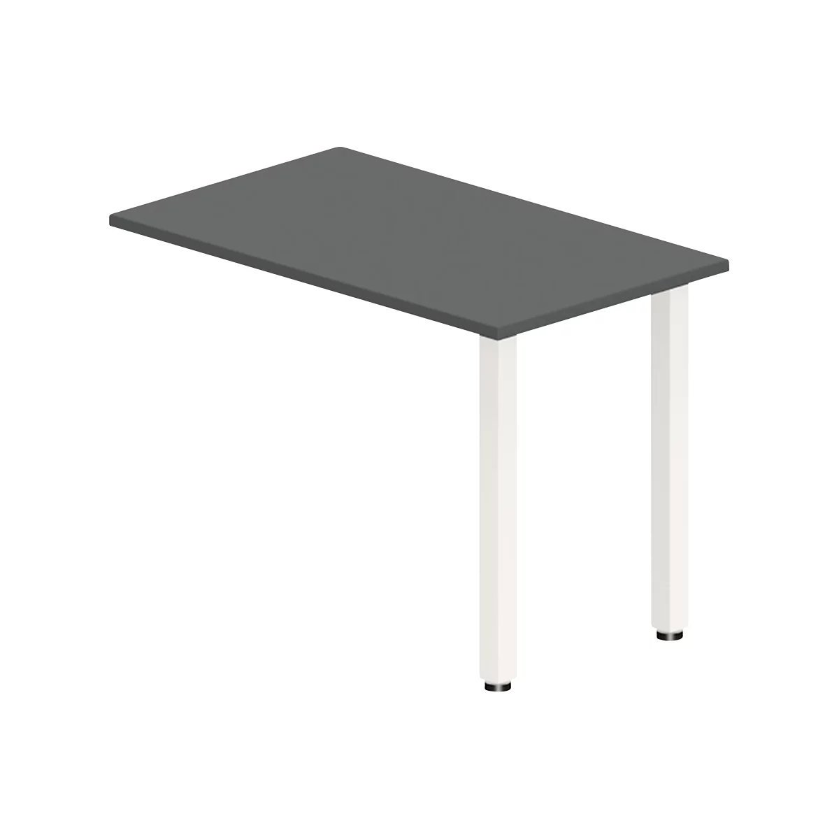 Table d'extension NEVADA, piètement carré, l. 1000 x P 600 x H 740 mm, gris foncé/blanc 