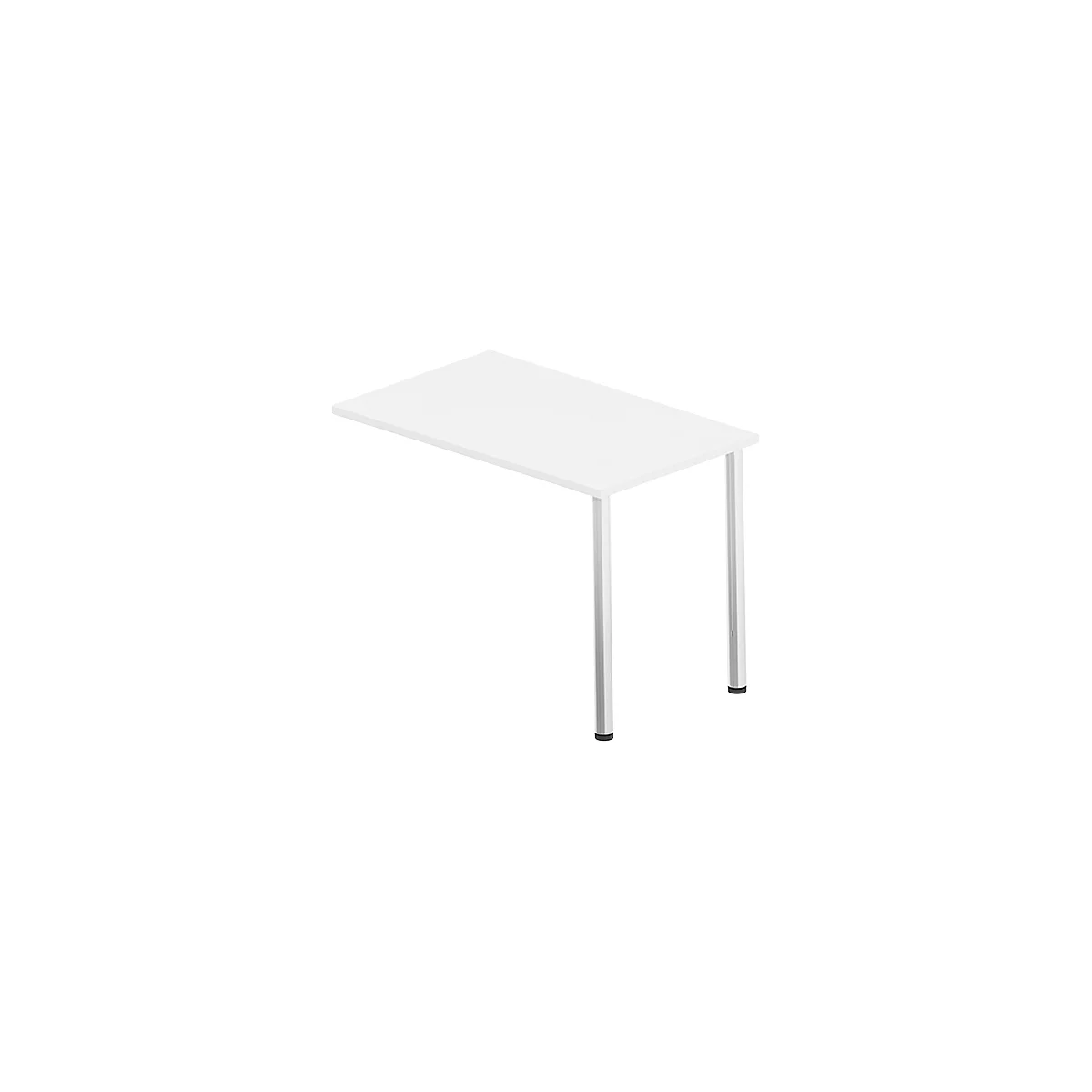 Table d'extension rectangulaire BEXXSTAR, piètement carré, l. 1000 x P 600 x H 740 mm, blanc