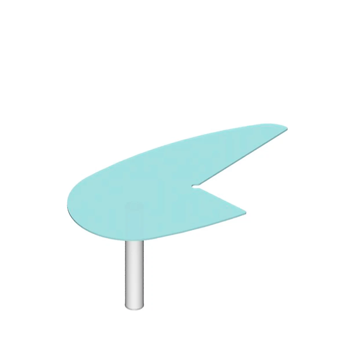 Table d'extension X-TIME-WORK, avec arrondi, 960 x 1850 x 740 mm, à droite, verre/blanc