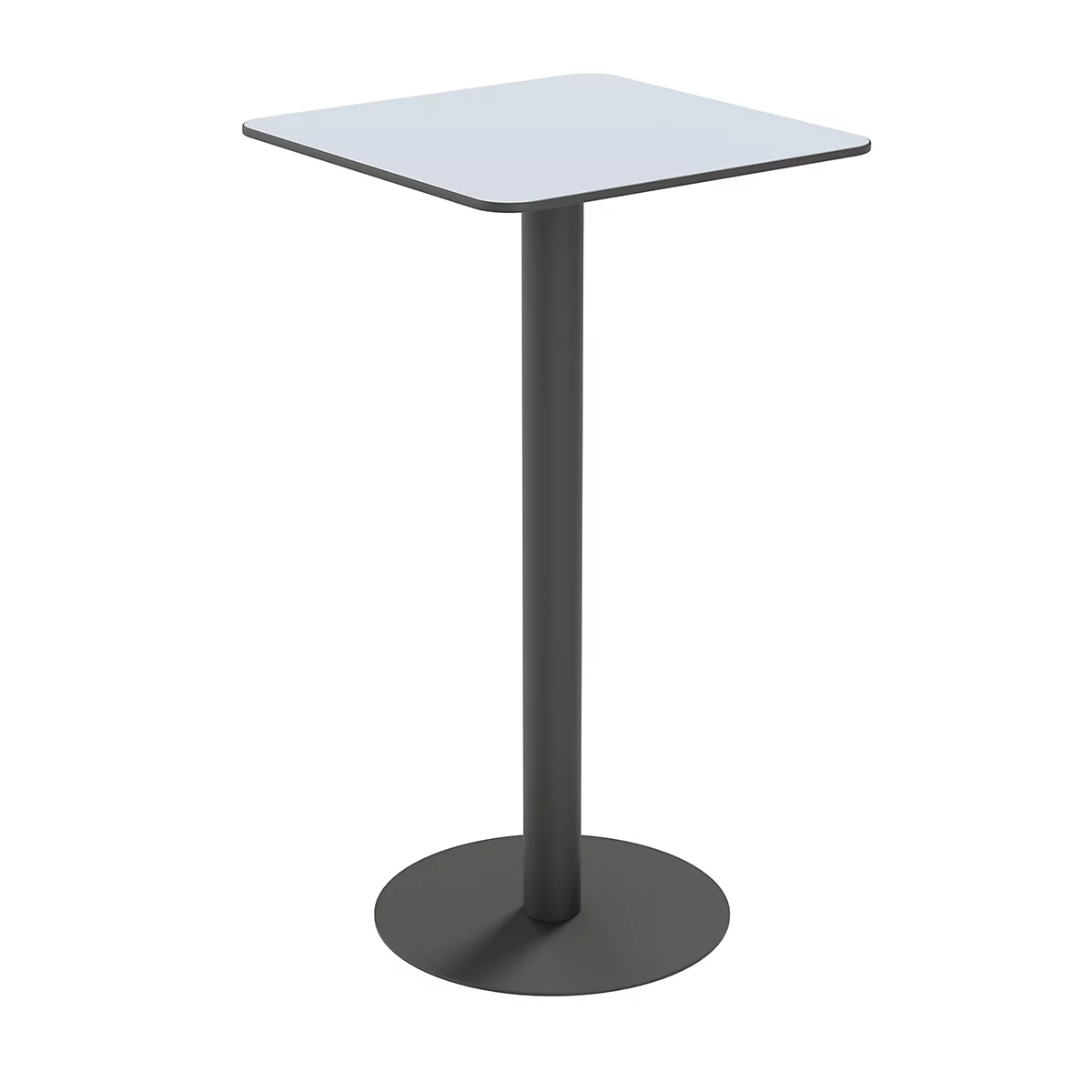 Table d'extérieur Paperflow Cross, carrée, pied assiette, L 600 x P 600 x H 1100 mm, gris/noir mat