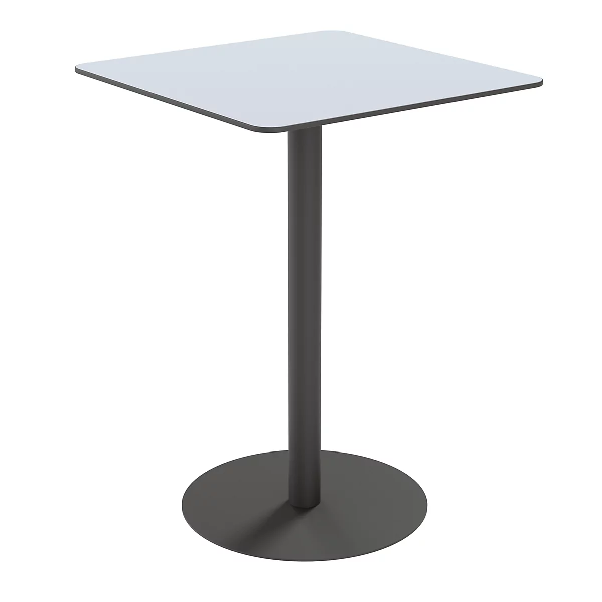 Table d'extérieur Paperflow Cross, carrée, pied assiette, L 800 x P 800 x H 1100 mm, gris/noir mat