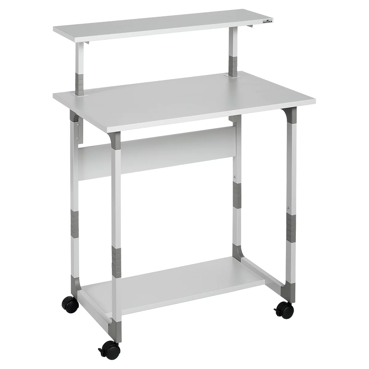 Table d'ordinateur 80 VH DURABLE, réglable en hauteur, largeur 800 mm, à roulettes, gris