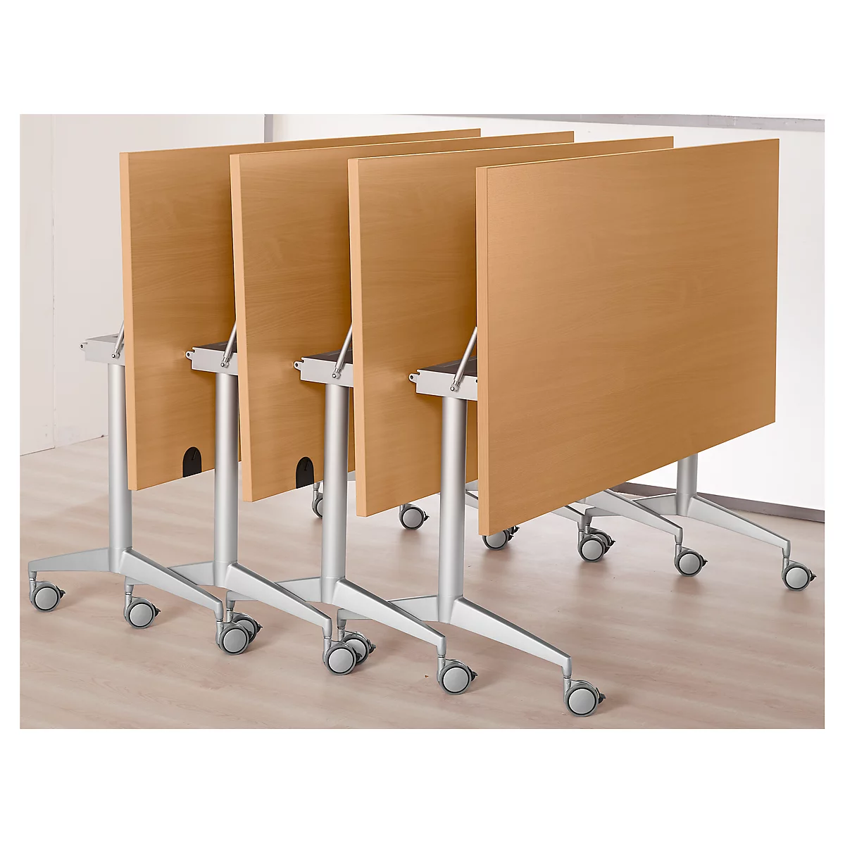Table de réunion pliable, 1600 x 800 mm, hêtre