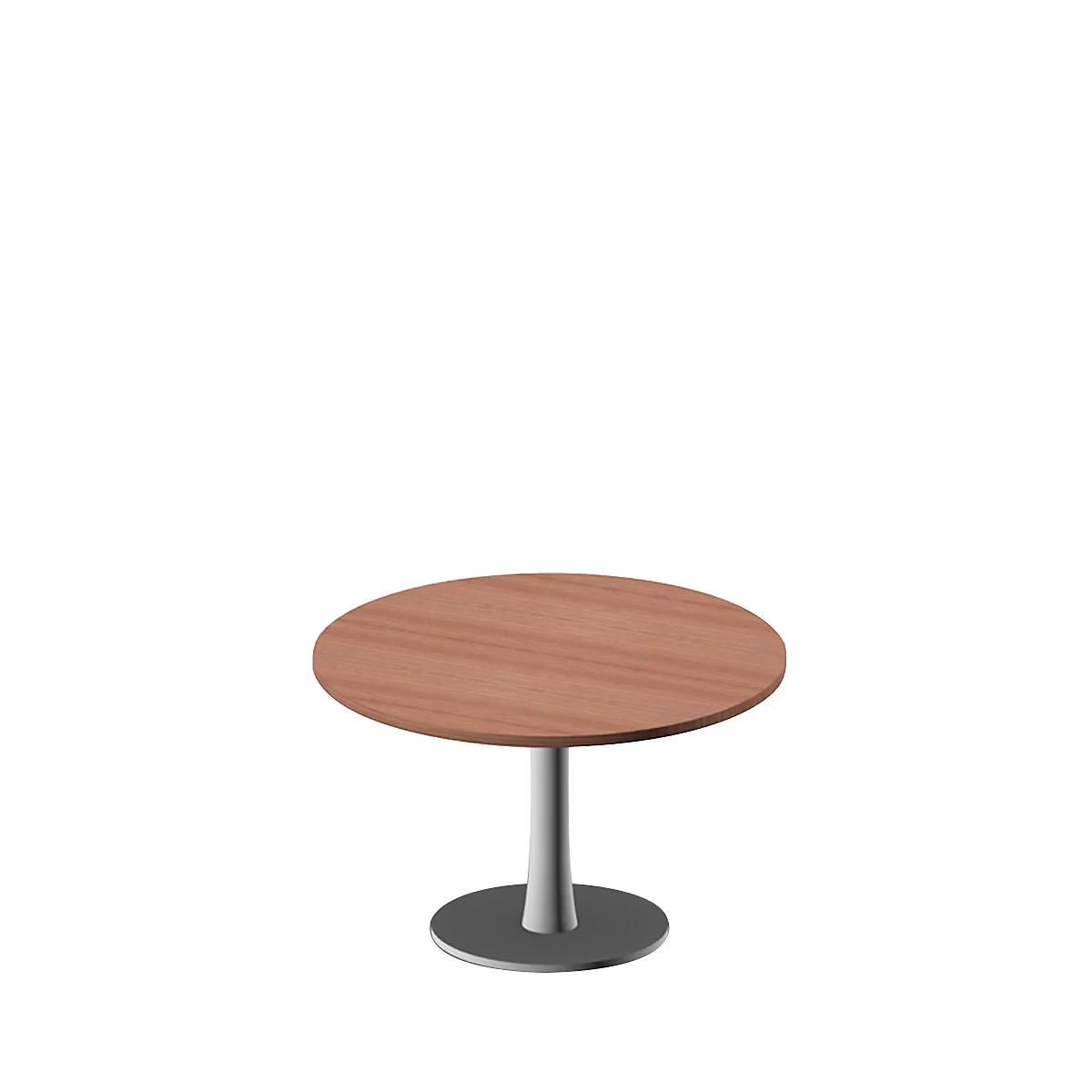 Table de réunion X-TIME-WORK, rond, 1200 x H 740 mm, coloris noix Canaletto/blanc