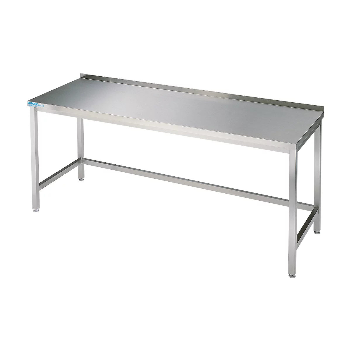 Table de travail en inox, avec garde au sol