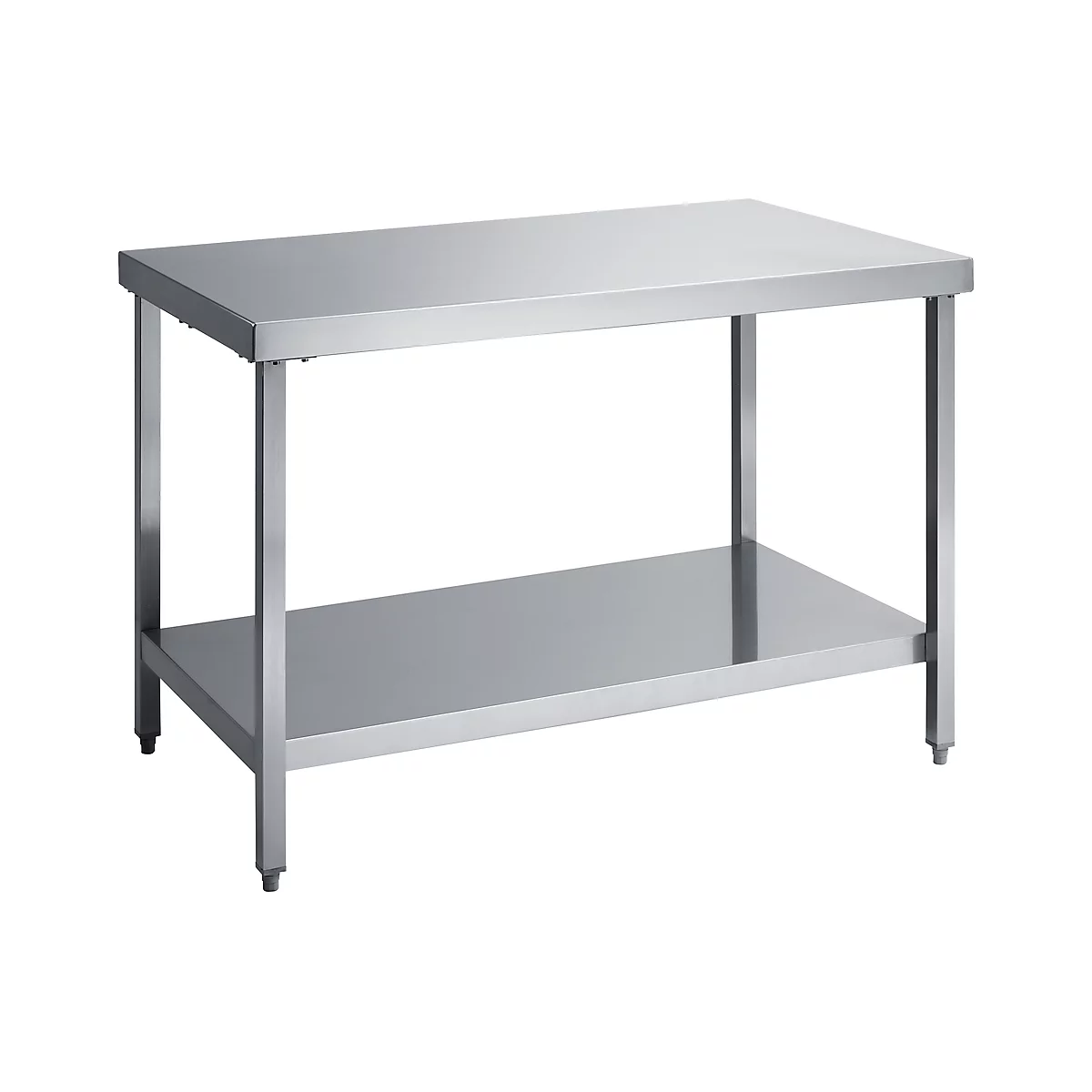Table de travail en inox, avec socle, 1600 x 700 x 850 mm