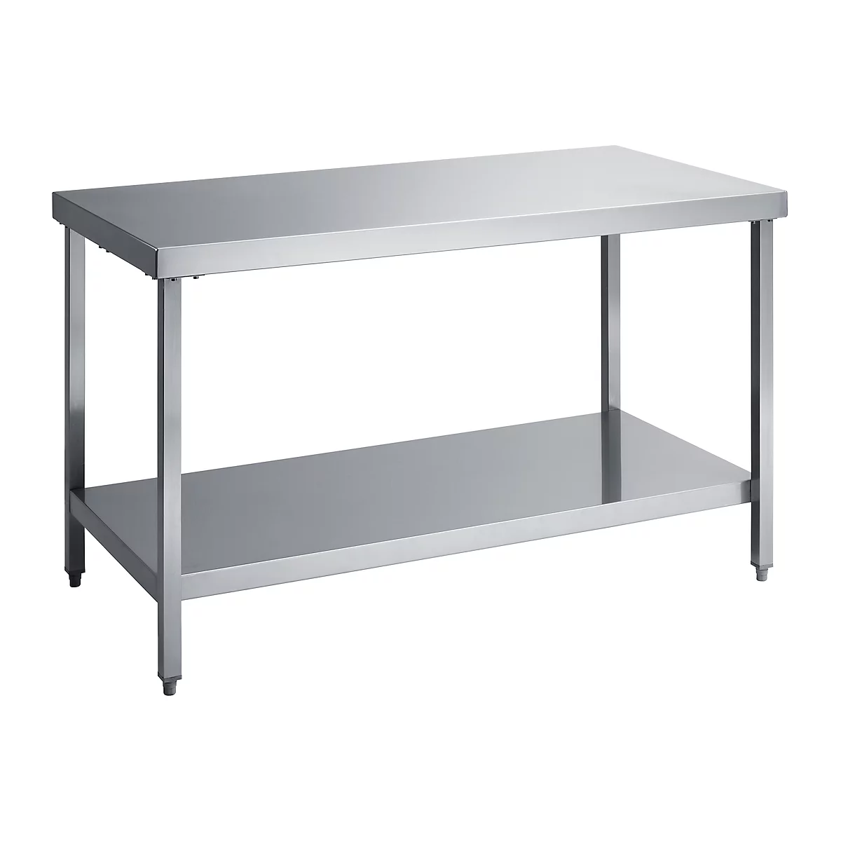 Table de travail en inox, avec socle, 1800 x 600 x 850 mm