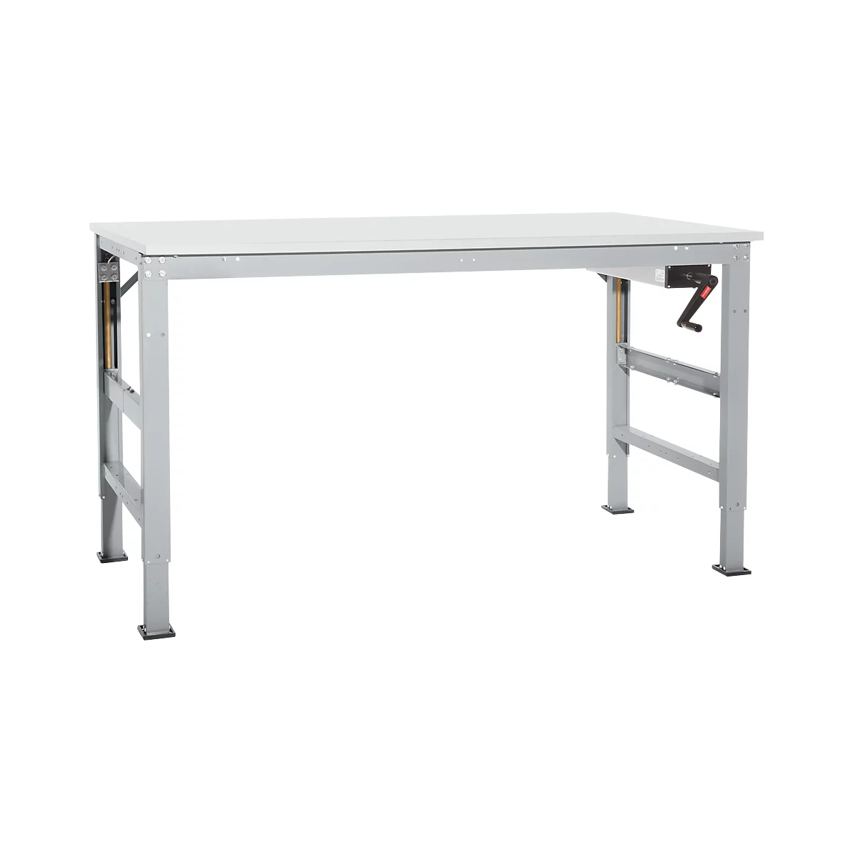 Table de travail Ergo K, avec manivelle, 1750 x 800 mm, Plateau de table coloris PVC, argenté