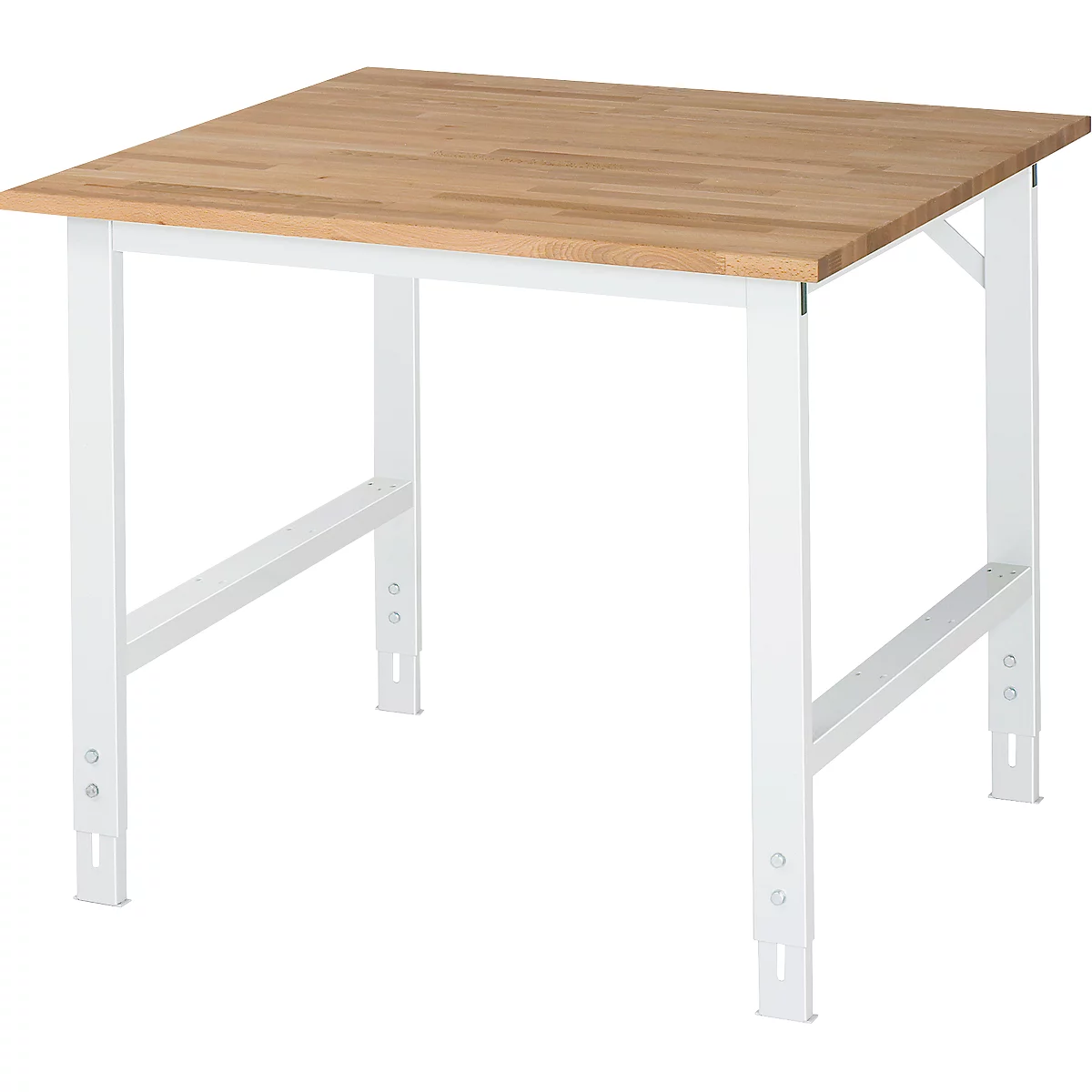 Table de travail RAU, plateau en hêtre, l. 1000 x P 1000 x H 760-1080 mm