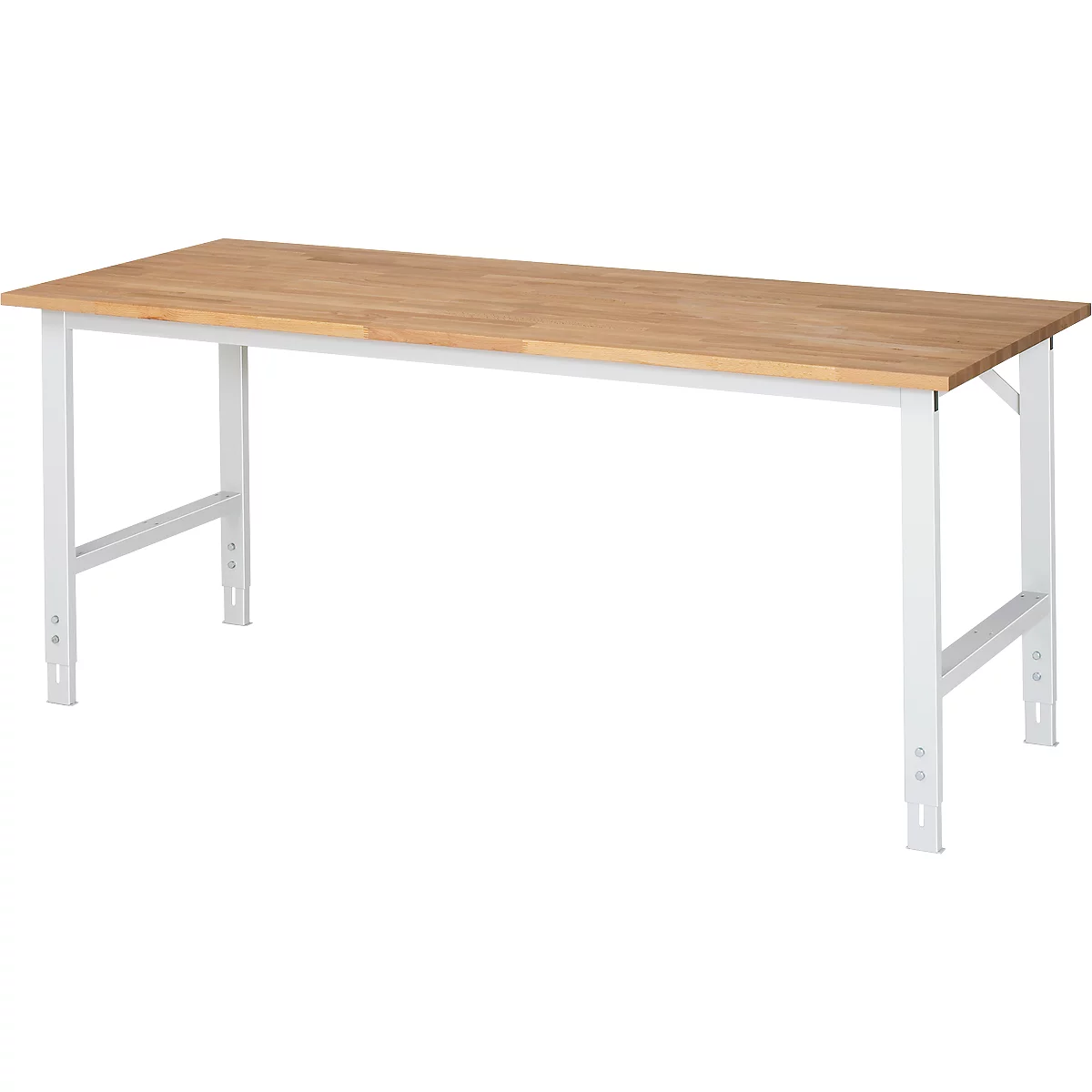 Table de travail RAU, plateau en hêtre, l. 2000 x P 800 x H 760-1080 mm