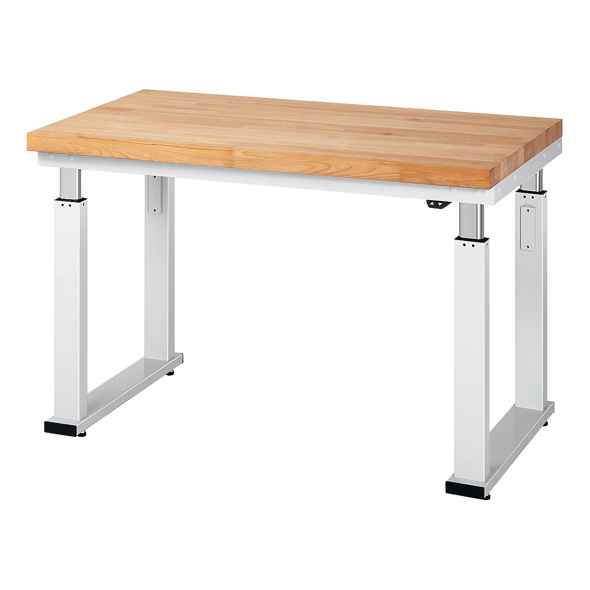 Table de travail série adlatus 600, 1250 x 700 x 740-1140 mm, plateau en hêtre massif