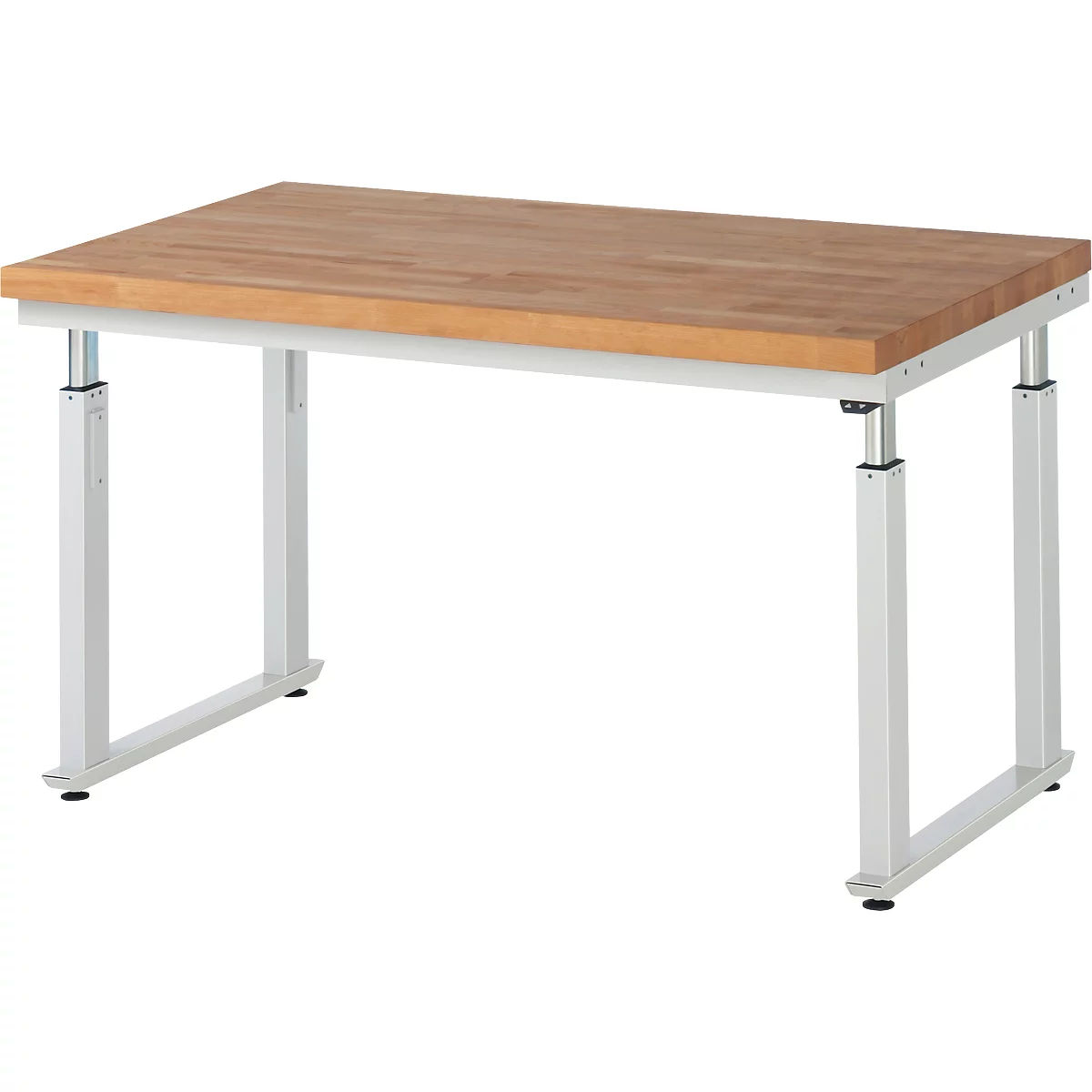 Table de travail série adlatus 600, 1500 x 900 x 740-1140 mm, plateau en hêtre massif