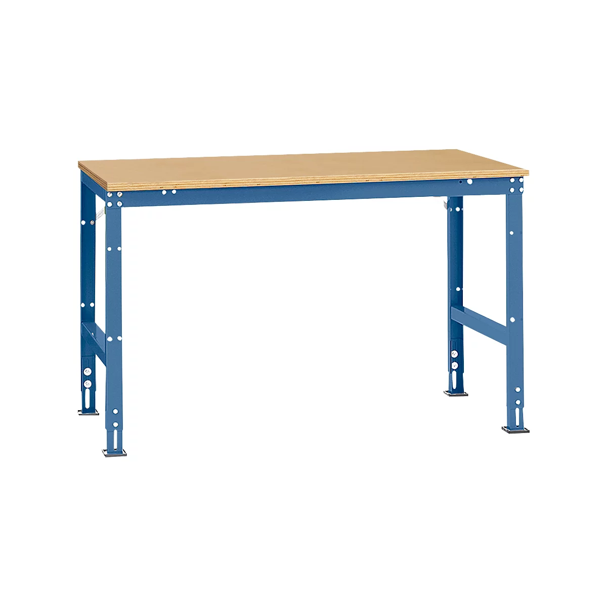 Table de travail UNIVERSAL Standard Manuflex, 1500 x 1000 mm, multiplex nature, bleu brillant
