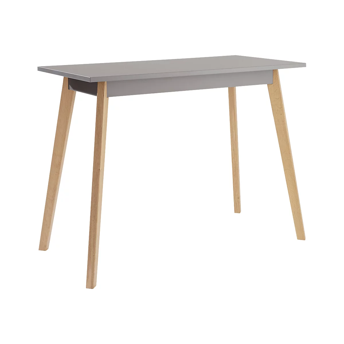 Table haute BALWOO, cadre en chêne à 4 pieds, panneaux d'aggloméré enduits, L 1400 x P 700 x H 1050 mm, graphite 