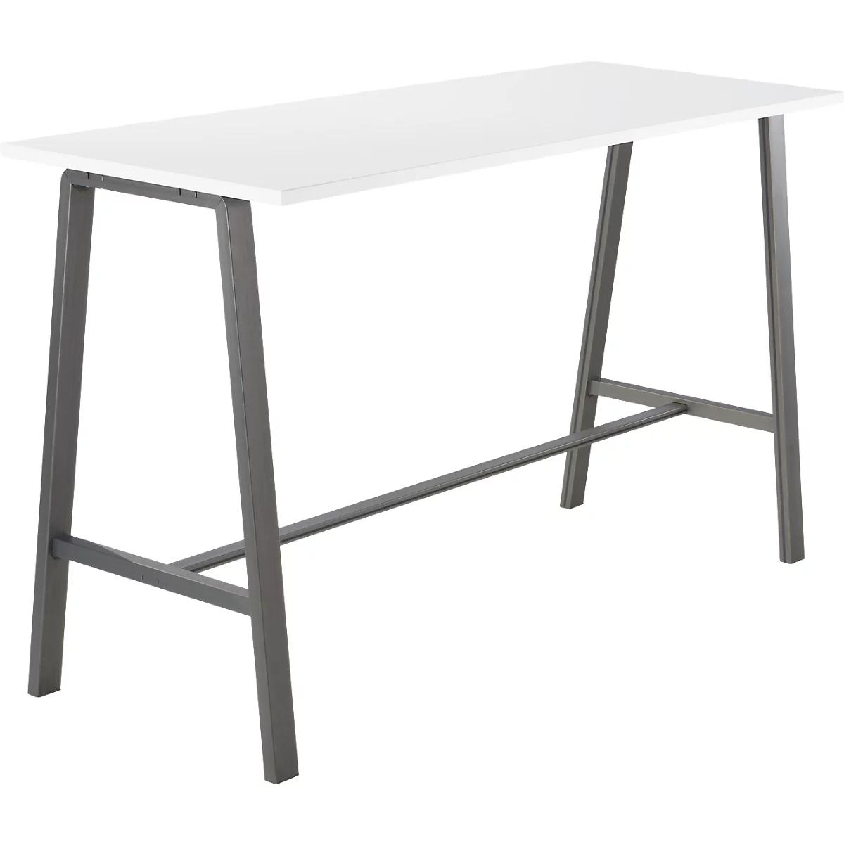 Table haute Meeting Point, rectangulaire, piétement en A, L 1750 x P 680 x H 1042 mm, blanc/anthracite