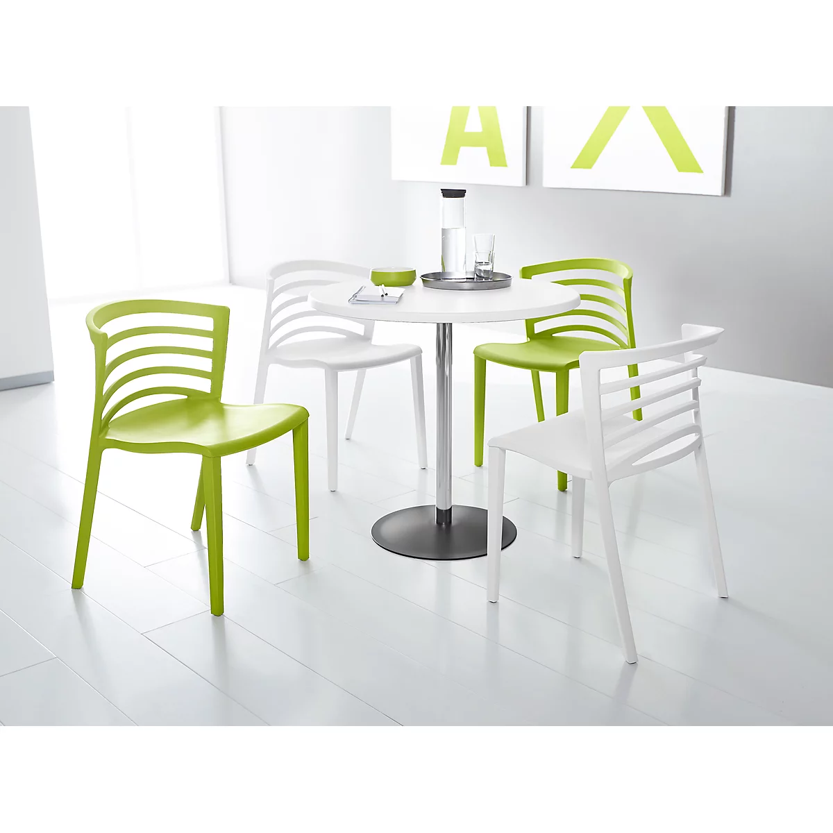 Table Lena, H 760 x Ø 800 mm, blanc 
