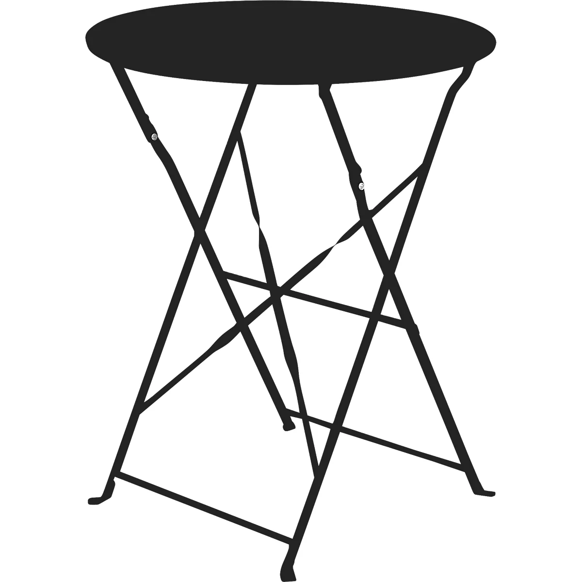 Table pliante d'extérieur meet® by Paperflow EDEN, ronde, Ø 600 x H 730 mm, acier galvanisé, noir-noir