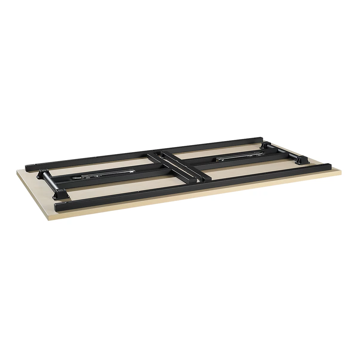 Table pliante TR, L 1600 x P 700 x H 720 mm, décor hêtre/noir