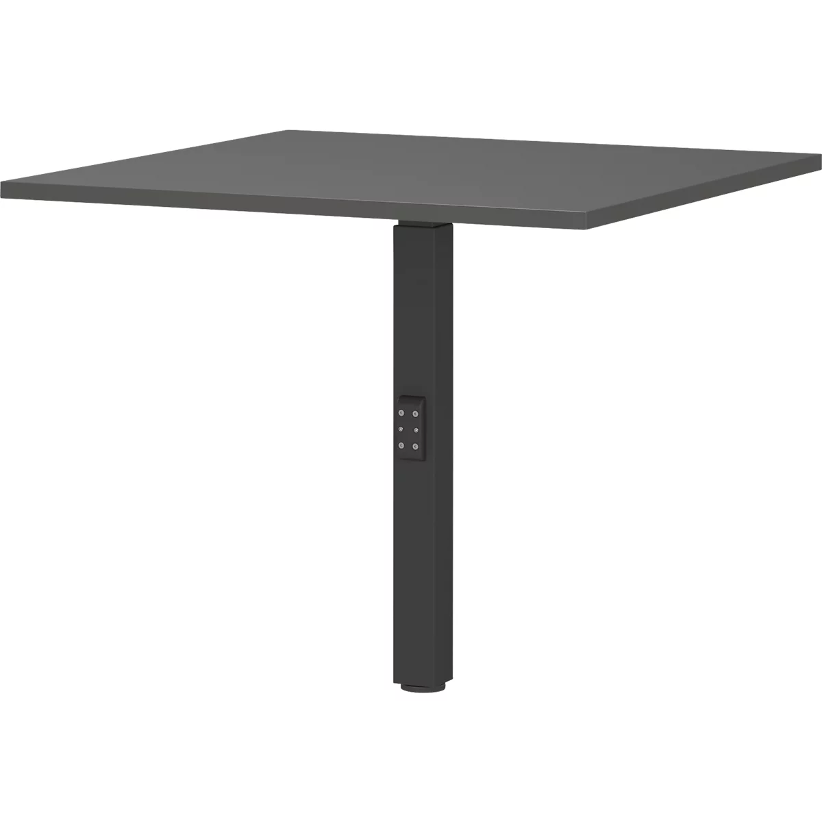 Table Porto, réglage mécanique de la hauteur, pied de support, L 800 x P 800 x H 680-910 mm, noir/graphite