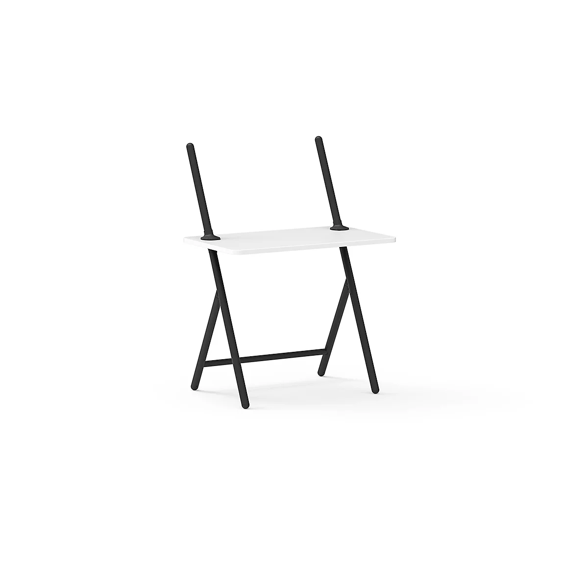 Table pour ordinateur portable scala, idéale pour le bureau à domicile, réglable en hauteur, pliable, piétement à 4 pieds, L 1000 x l 800 x H 1400 mm, noir graphite RAL 9011/blanc