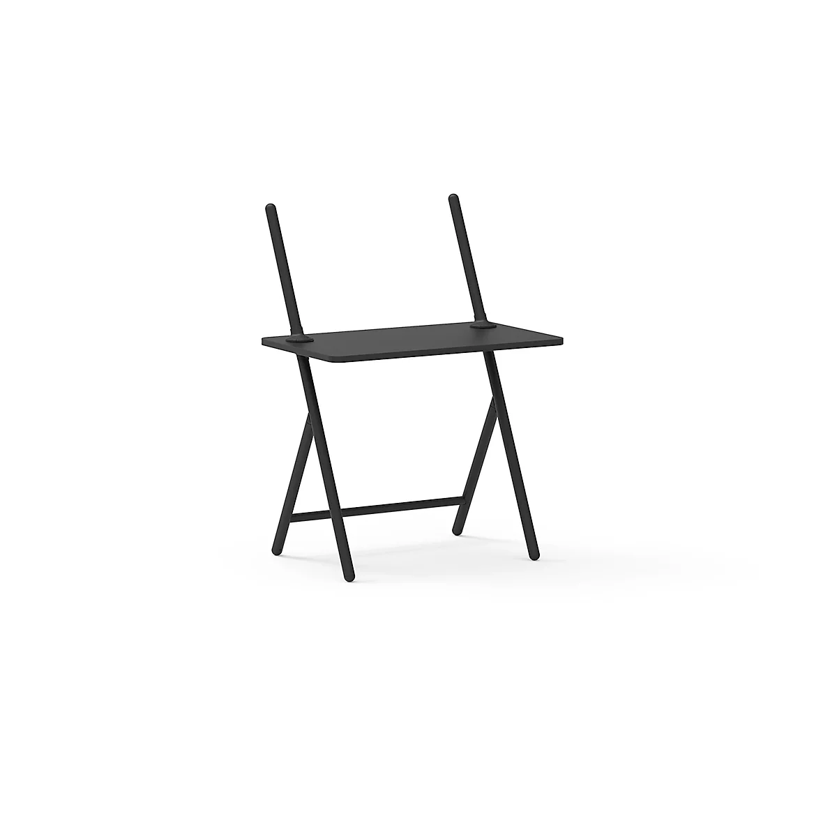 Table pour ordinateur portable scala, idéale pour le bureau à domicile, réglable en hauteur, pliable, piétement à 4 pieds, L 1000 x l 800 x H 1400 mm, noir graphite RAL 9011/noir