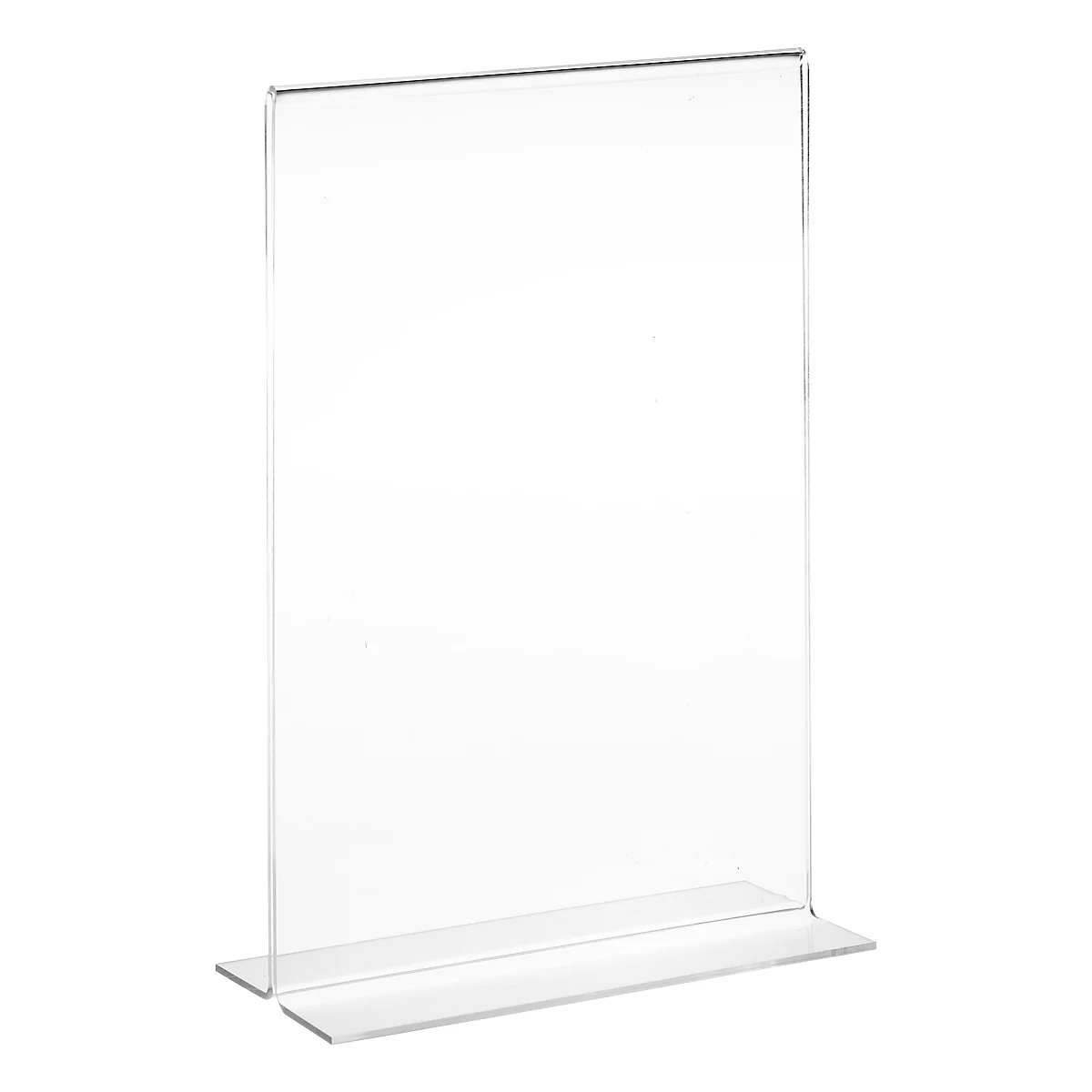 Transparent acrylic stand with rectangular base.