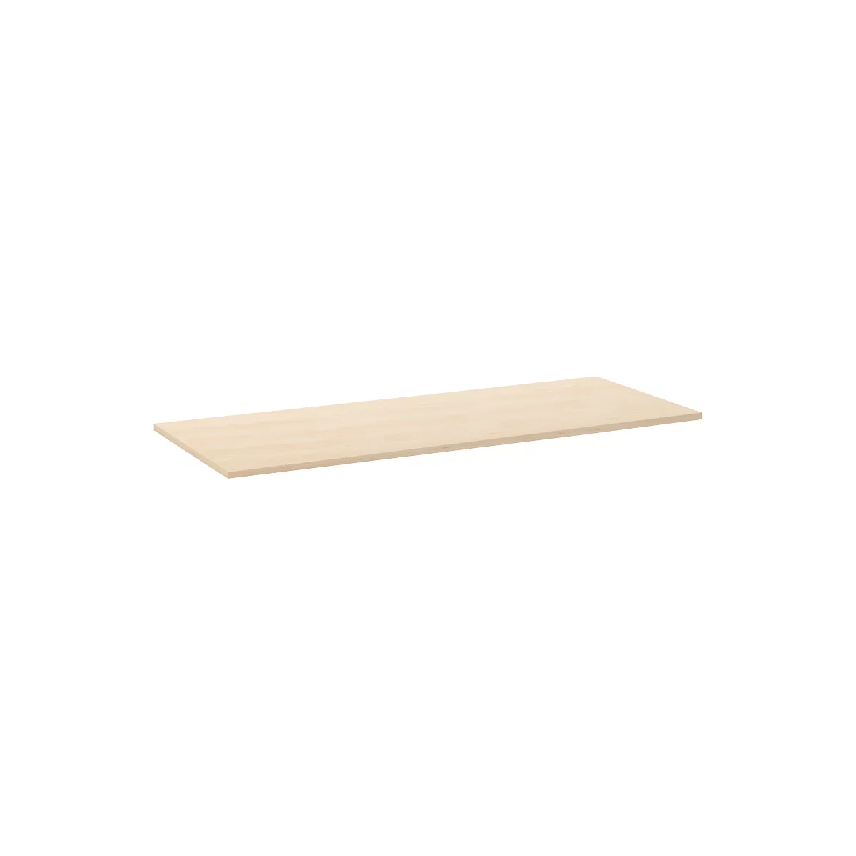 Light beige wooden plank. Rectangular shape, beveled edges.