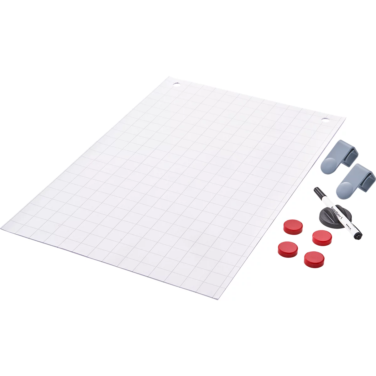 Tableau blanc 2000 MAULpro, 900 x 1200 mm, surface laquée, set II