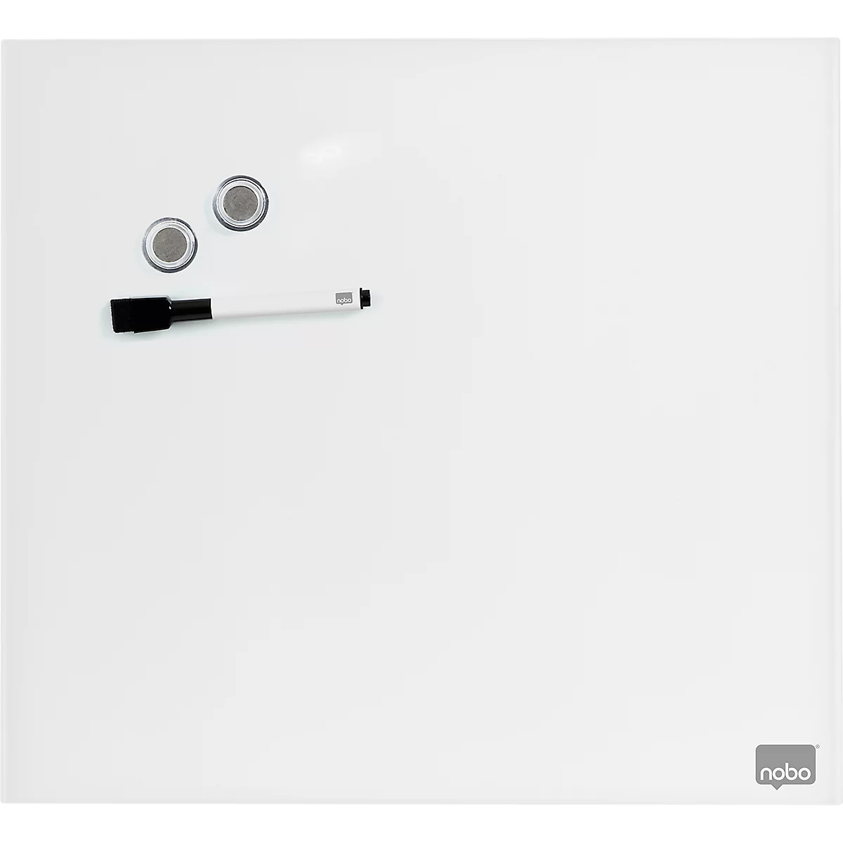 Tableau blanc en verre Nobo, verre de sécurité, sans cadre, magnétique, L 450 x H 450 mm, blanc